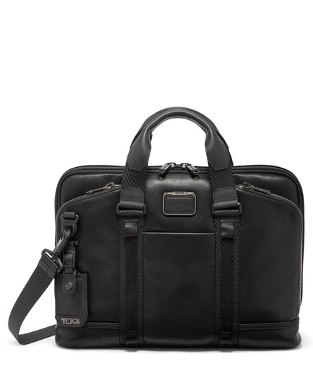 Academy Brief Leather Alpha Bravo 13inch bag 14inch bag 15inch bag 16inch bag Alpha Bravo Back To School Bags BESTAUGUST BESTJULY BestOCT bestsept BIS Briefcases business color_black field-product for him gifting leather Leather bag Monogrammable S23